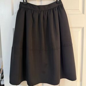 High Waisted Black Midi Circle Skirt